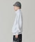STRIPED RIB HALF ZIP SWEATSHIRT