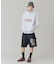 STRIPED RIB HALF ZIP SWEATSHIRT