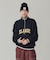 STRIPED RIB HALF ZIP SWEATSHIRT