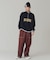 STRIPED RIB HALF ZIP SWEATSHIRT