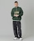 STRIPED RIB HALF ZIP SWEATSHIRT