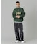 STRIPED RIB HALF ZIP SWEATSHIRT