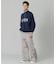 STRIPED RIB HALF ZIP SWEATSHIRT