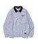 DENIM COLLAR HALF ZIP SWEATSHIRT