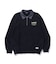 DENIM COLLAR HALF ZIP SWEATSHIRT
