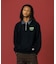DENIM COLLAR HALF ZIP SWEATSHIRT