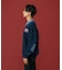 DENIM COLLAR HALF ZIP SWEATSHIRT