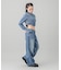 ZIP UP STAND COLLAR DENIM JACKET