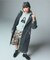 FADED STAND COLLAR LONG COAT
