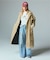FADED STAND COLLAR LONG COAT