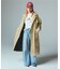 FADED STAND COLLAR LONG COAT