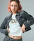 FADED FACE LABEL COMPACT DENIM JACKET