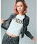FADED FACE LABEL COMPACT DENIM JACKET