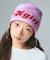 LOGO AND HAZY PATTERN REVERSIBLE BEANIE