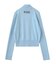 NUMBERING JACQUARD ZIP UP KNIT TOP