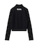 NUMBERING JACQUARD ZIP UP KNIT TOP