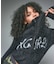 LOGO JACQUARD ZIP UP SHAGGY KNIT TOP