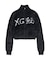 LOGO JACQUARD ZIP UP SHAGGY KNIT TOP