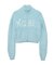LOGO JACQUARD ZIP UP SHAGGY KNIT TOP