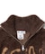 LOGO JACQUARD ZIP UP SHAGGY KNIT TOP