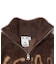LOGO JACQUARD ZIP UP SHAGGY KNIT TOP