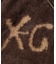 LOGO JACQUARD ZIP UP SHAGGY KNIT TOP