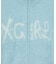 LOGO JACQUARD ZIP UP SHAGGY KNIT TOP