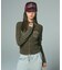 FADED WOVEN MIX ZIP UP KNIT TOP