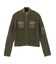 FADED WOVEN MIX ZIP UP KNIT TOP
