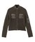 FADED WOVEN MIX ZIP UP KNIT TOP
