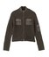 FADED WOVEN MIX ZIP UP KNIT TOP