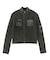 FADED WOVEN MIX ZIP UP KNIT TOP