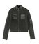 FADED WOVEN MIX ZIP UP KNIT TOP