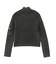 FADED WOVEN MIX ZIP UP KNIT TOP