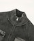 FADED WOVEN MIX ZIP UP KNIT TOP