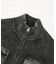 FADED WOVEN MIX ZIP UP KNIT TOP