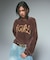 LOGO JACQUARD SHAGGY KNIT TOP