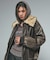 FADED WOVEN MIX KNIT HOODIE