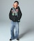 COLLEGE LOGO JACQUARD ZIP UP KNIT HOODIE