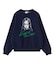 CURSIVE LOGO AND FACE JACQUARD KNIT TOP