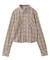 SHIRRED PLAID SHIRT