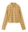 SHIRRED PLAID SHIRT