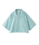 FACE OPEN COLLAR CROPPED SHIRT