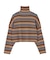 STRIPED HIGH NECK KNIT TOP