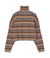 STRIPED HIGH NECK KNIT TOP