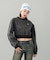 WOVEN CROPPED CREWNECK TOP