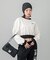 WOVEN CROPPED CREWNECK TOP