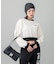 WOVEN CROPPED CREWNECK TOP