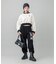 WOVEN CROPPED CREWNECK TOP