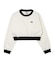 WOVEN CROPPED CREWNECK TOP